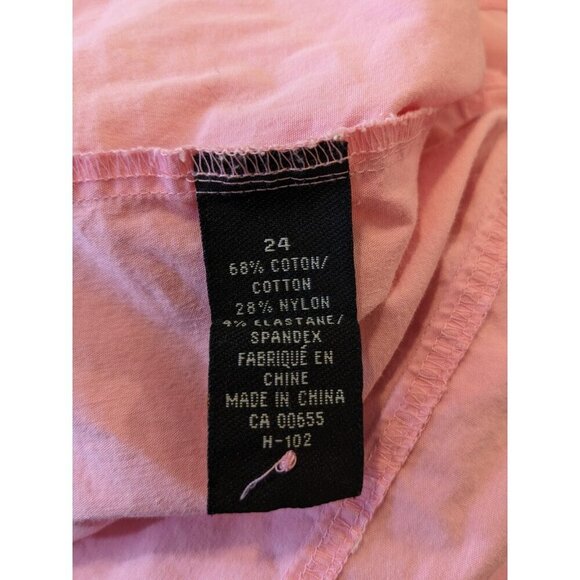 Womens MXM Plus Size 24 Button Up Blouse Pink Puff Short Sleeve Fitted Stretch - Picture 5 of 6